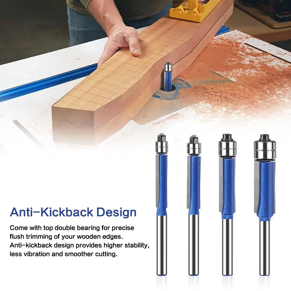 Clearance! 4-Piece Dual Bearing Trimming Tool Set 1/4-Inch Deburring & Polishing Tool, Free Shipping, Universal Size