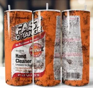 20oz Tumbler Mechanics Fast Orange Hand Cleaner Design Garage