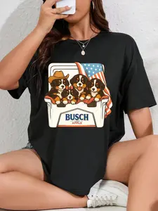 Funny 4th Of July Dog Shirt Busch Light Apple Cooler Tee American Flag Puppy Beer Shirt Patriotic Dog Lover Shirt Usa Party Tee  T-shirt, sweater and Hoodie