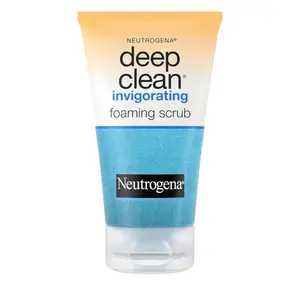 Neutrogena Deep Clean Invigorating Foaming Facial Scrub with Glycerin, Cooling & Exfoliating Gel Face Wash, 4.2 fl. oz - Skincare for All Skin Types - Acne, Daily