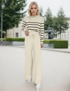 RED MARINE Ladies' Essential Striped Sweater Set - Classic and Stylish Women's Striped Knitwear Ensemble