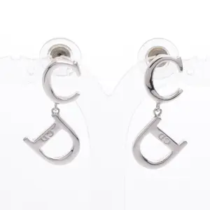 Pre-owned Dior Stainless Small Leather Goods CD Logo Steel Earrings