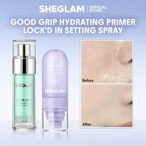 SHEGLAM 2 Pieces Set Good Grip Hydrating Primer Lock'd In Setting Spray Long Lasting Dewy Finish Face Makeup