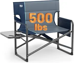 Director’s Chair – Heavy Duty Folding Camping Chair for Adults, 500 lb Capacity, Extra Wide Padded Seat for Camping, Sports, Lawn, Courtyard, and Outdoor Use