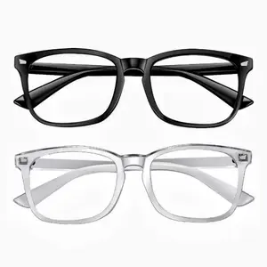 Computer Gaming Glasses, Christmas gifts Fashion Square Fake Eyeglasses,Preppy Style Minimalist Blocking Eyeglasses, Chic Trendy All- match Accessories for Men Women for Daily & Back To School,Cheap glasses,Blue Light Glasses