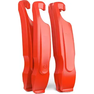 Tire Levers Set, Easy-to-Use  Tire Levers Tool Set for Removal, Changing, and Repair -  No-Scratch Plastic for Road, MTB, and Mountain Kits (Lava Red)
