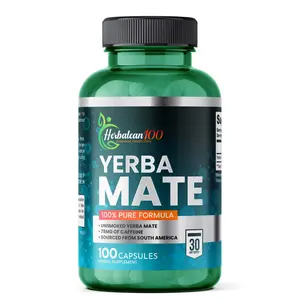 Herbalean100 Yerba Mate Capsules – 100% Pure Formula – 100 Vegan Capsules