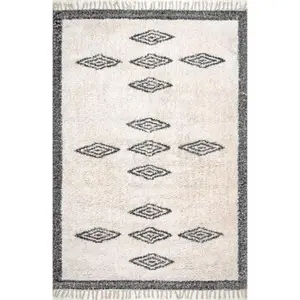 Hand Loomed Rosa Tassel Rug Area Rug