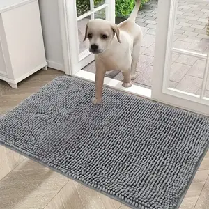 Fluffy Plush Dog Doormat, Absorbent Microfiber Mud Mat for Muddy Paws, Non-Slip, Washable, Quick-Drying Pet Household Textile Accessory, Fluffy Plush Doormats