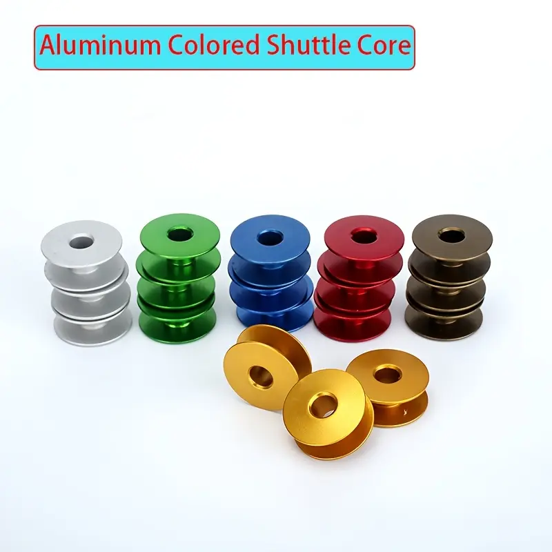 100pcs Assorted Colors Aluminum Shuttle Cores for Flat Sewing Machines -Shuttle Core
