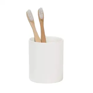Cordoba White Ceramic Toothbrush Holder