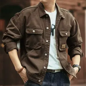 Denim Jackets Man Trendy Cowboy Coat for Men Vintage Autumn Fashion Casual Aesthetic Branded Japanese Retro Korea Menswear