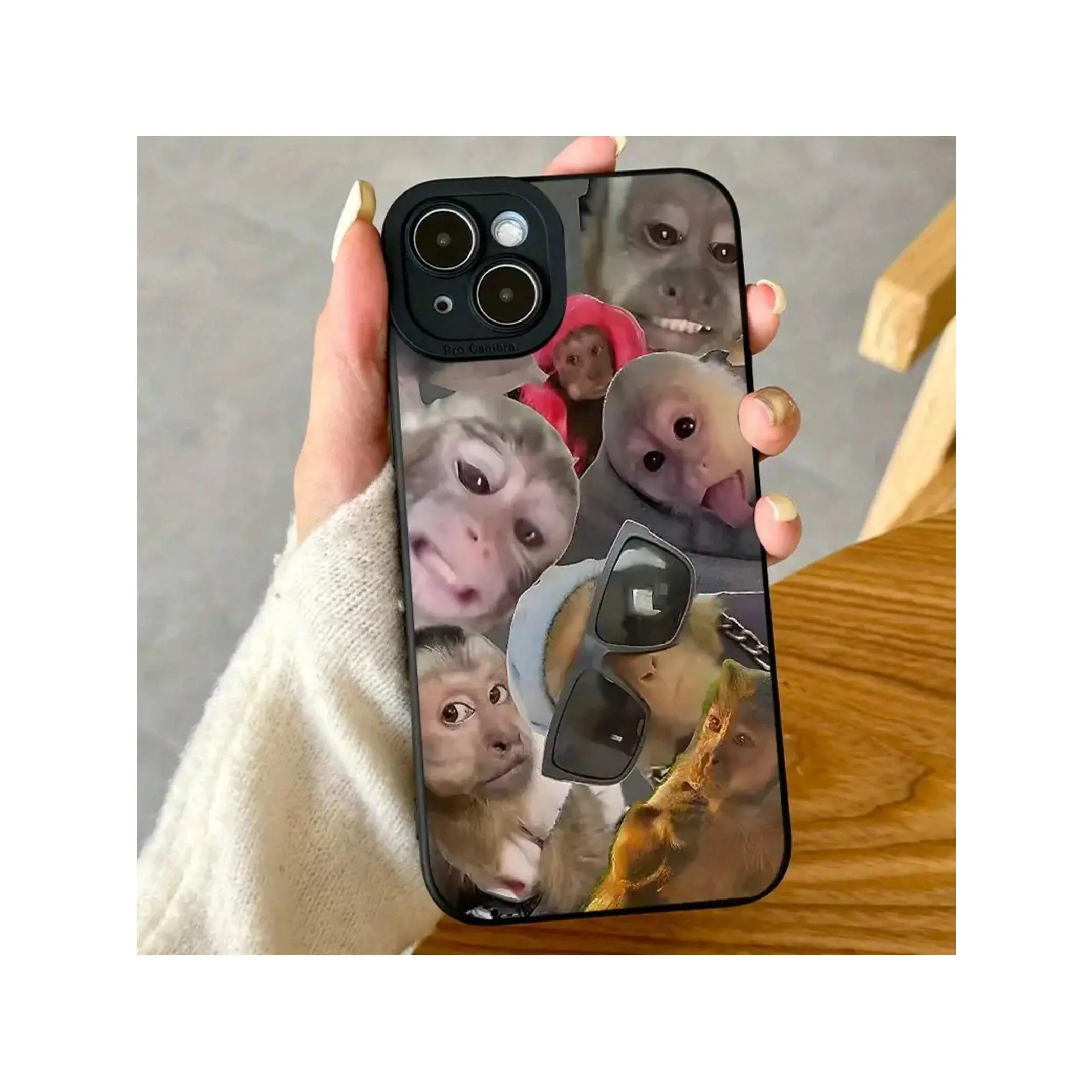 2026 New Fun Monkey Themed Shockproof Phone Case with Full Camera Coverage Compatible with iPhone 16 Pro Max 15 Plus 14 13 Pro 12 11 and Samsung Galaxy S25 Perfect Gift for Kids Teens Adults
