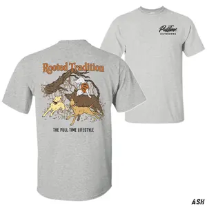 Pull Time Outdoors Hog Hunting T-Shirt – Rooted Tradition Graphic Tee, Catch Dog Wild Boar Hunting Design, Southern Outdoor Lifestyle Apparel for Men and Women