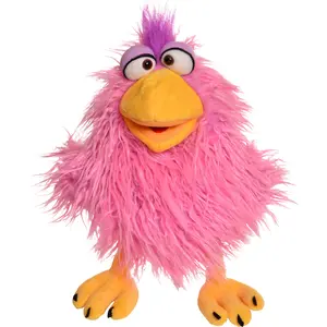 Living Puppets - Cheeks The Pink Chicken, 14-Inch Plush Hand Puppet for Boys and Girls