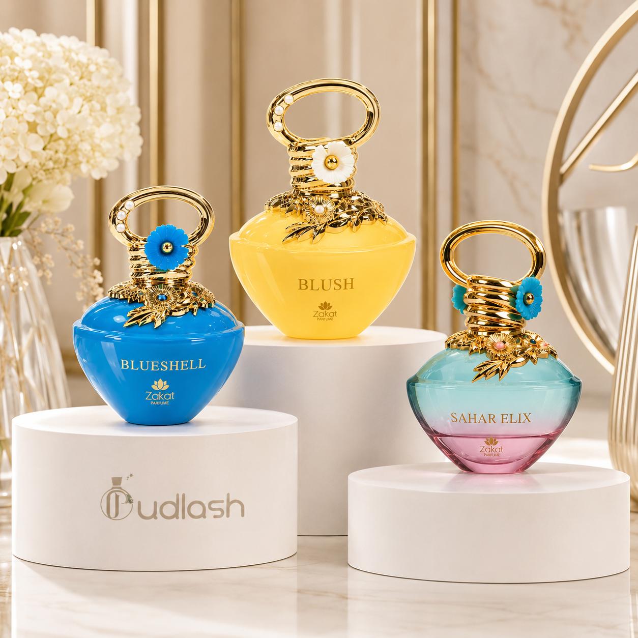 Zakat Parfums | Blueshell + Sahar Elixir + Blush | Eau De Parfum | Unisex Fragrance | 100 ML | Sweet - Fruity & Musk Notes