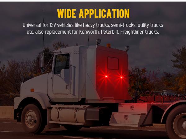 Partsam Watermelon Lights Clear Lens Red LED Side Marker Turn Signal Lights  2Pcs