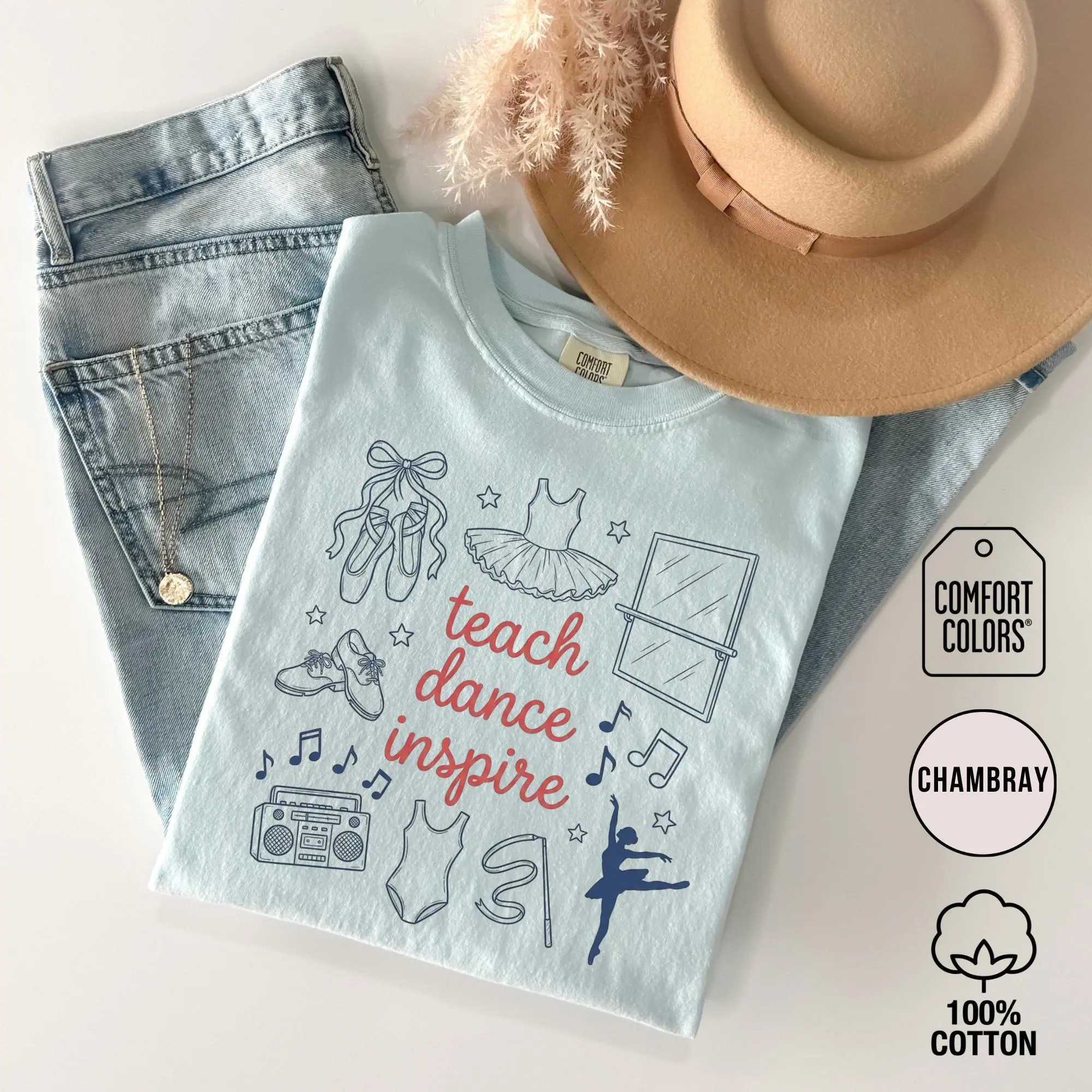 Dance Teacher Shirt Dancing Graphic Tee Ballet Studio Instructor TShirt Choreography Gift for Ballerina, Teacher Appreciation