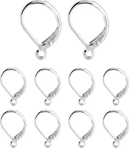 925 Sterling  Leverback  Hooks -  Earring Backs With Jump Rings Set - Dangle Hooks Sterling  Findings Supplies for  Making
