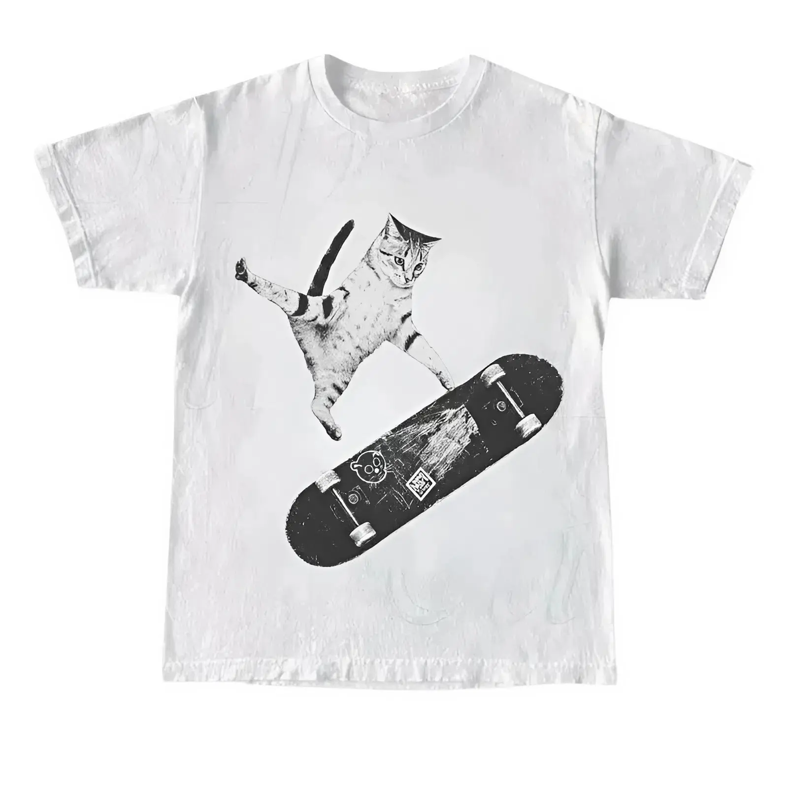 Vintage Style Emo Skater Cat Graphic Youth and Adult Tshirt or Sweatshirt Casual Crewneck, Fantasy Kitten Tshirt, Cute Cat Shirt, Love Cat Tshirt, Family shirt, country boy clothing, kids clothing, gift for son and daughter, holiday outfit, summer outfit