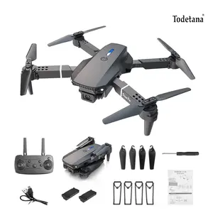 E88 PRO FPV dual-camera foldable drone, with enhanced battery life, headless mode, real-time video streaming, gesture-controlled photo/video recording, 360°°Flip maneuvers and trajectory flight, suitable for outdoor photographers, natural documentarians,