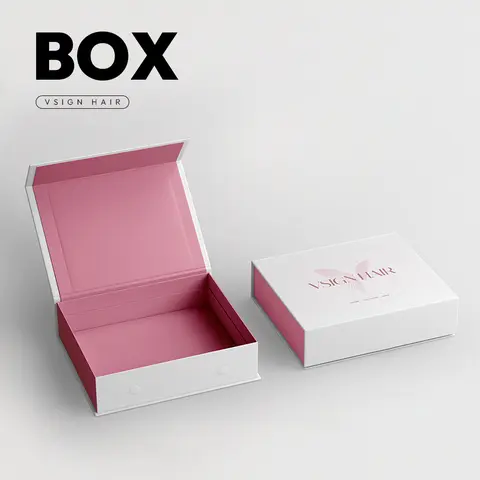 VSIGN Premium Rectangular Box-Shape Wig Storage Container, Luxury Look Packaging for Wig & DIY Item Storage Use, Secure and Organized Hair Extensions Accessory