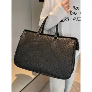 2026 Fashionable Commuting New Style Casual Travel Bag, Large-Capacity Water-Resistant Sports Yoga Gym Bag, Unisex Solid Black Minimalist Tote Bag, Business Trip Laptop Bag