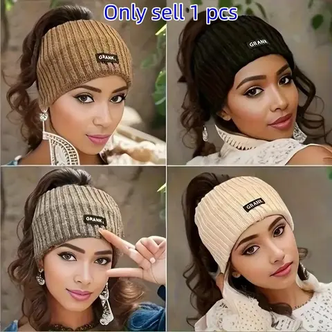 1-Piece Women's Soft Ribbed-Knit Elastic Headband, Winter Warm Ear Warmer, Comfortable Stretchy Fashion Hairband for Daily and Outdoor Use