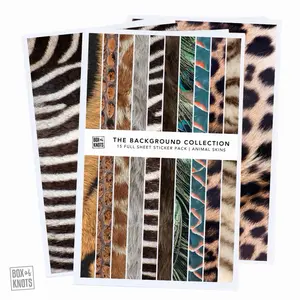 The Background Collection | Series 007 | “Animal Skins” | Full Sheet Sticker Collage Adhesive | Matte Decorative Junk Journaling Decor | Scrapbooking