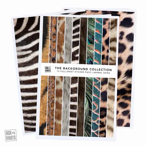 The Background Collection | Series 007 | “Animal Skins” | Full Sheet Sticker Collage Adhesive | Matte Decorative Junk Journaling Decor | Scrapbooking