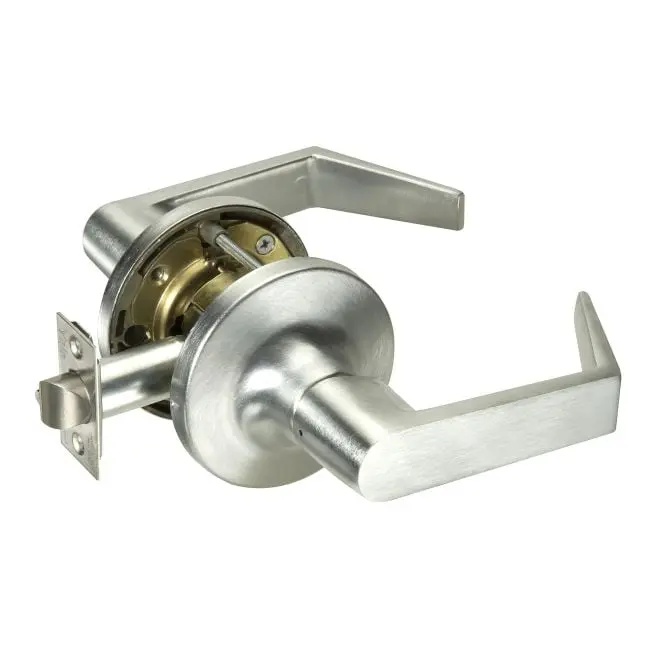 Yale AU5401LN626 Grade 1 Commercial Passage Door Lock, 2.75 in. Backset, Augusta Design Chrome-Plated Levers, Satin Chrome Finish, Lock Cylinders, UL 3-Hour Fire Rated, ANSI Strike, Standard Beveled Front, Design Augusta, Door Locks