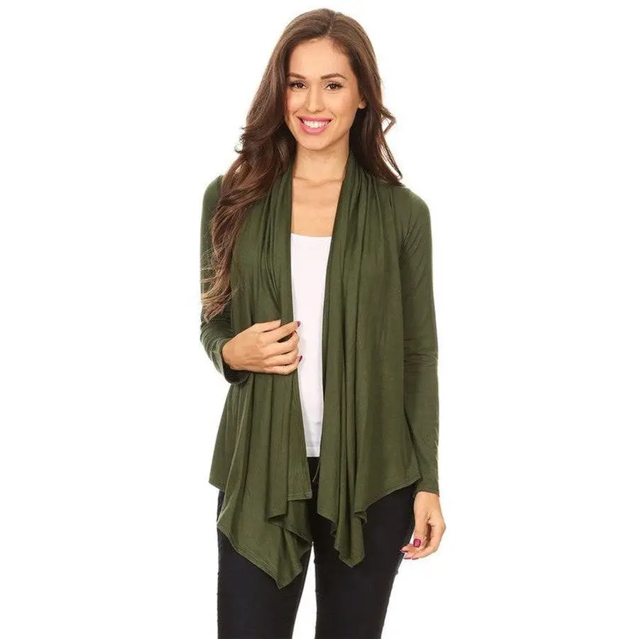 Solid Waist Length Cardigan Loose Fit
