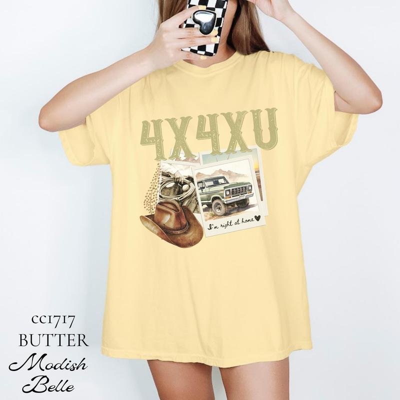 Lainey Wilson 4x4xU Country Music Shirt Women Vintage Comfort Colors Shirt Western Rodeo Shirt Comfortable Oversized Fabric Soft