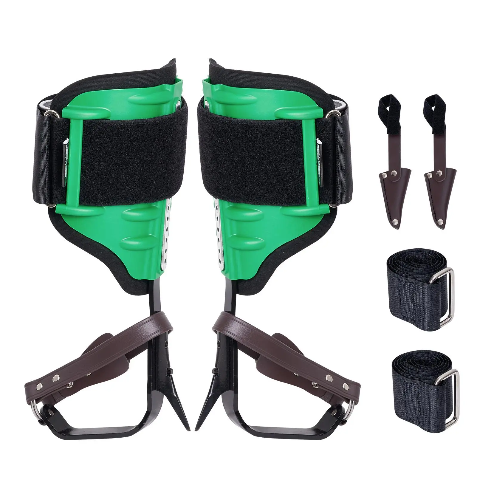 VEVOR Tree Climbing Spurs, Adjustable High-Strength Alloy Steel Gear with Shock-Absorbing EVA Padding for Custom Fit, 350 lbs Capacity, ASTM Certified for Arborist Outdoor Sports & Climbing Durability., Padded Legs, Shock Absorb