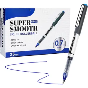 Blue Rollerball Pens 0.7mm, 25 Pack Liquid Ink Roller Ball Pen Medium Point Quick Dry, Blue Ink Pens Fine Point Smooth Writing Pen for Journaling, Note Taking, Office, School Supplies