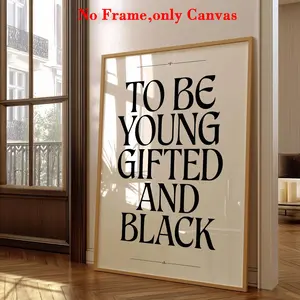 1 PC, wall art, vintage poster, black excellence black women art print, graduate quotes black and white canvas painting, unique and creative wall aesthetic decoration, perfect decoration for living room and bedroom, Unframed Art Print, frameless