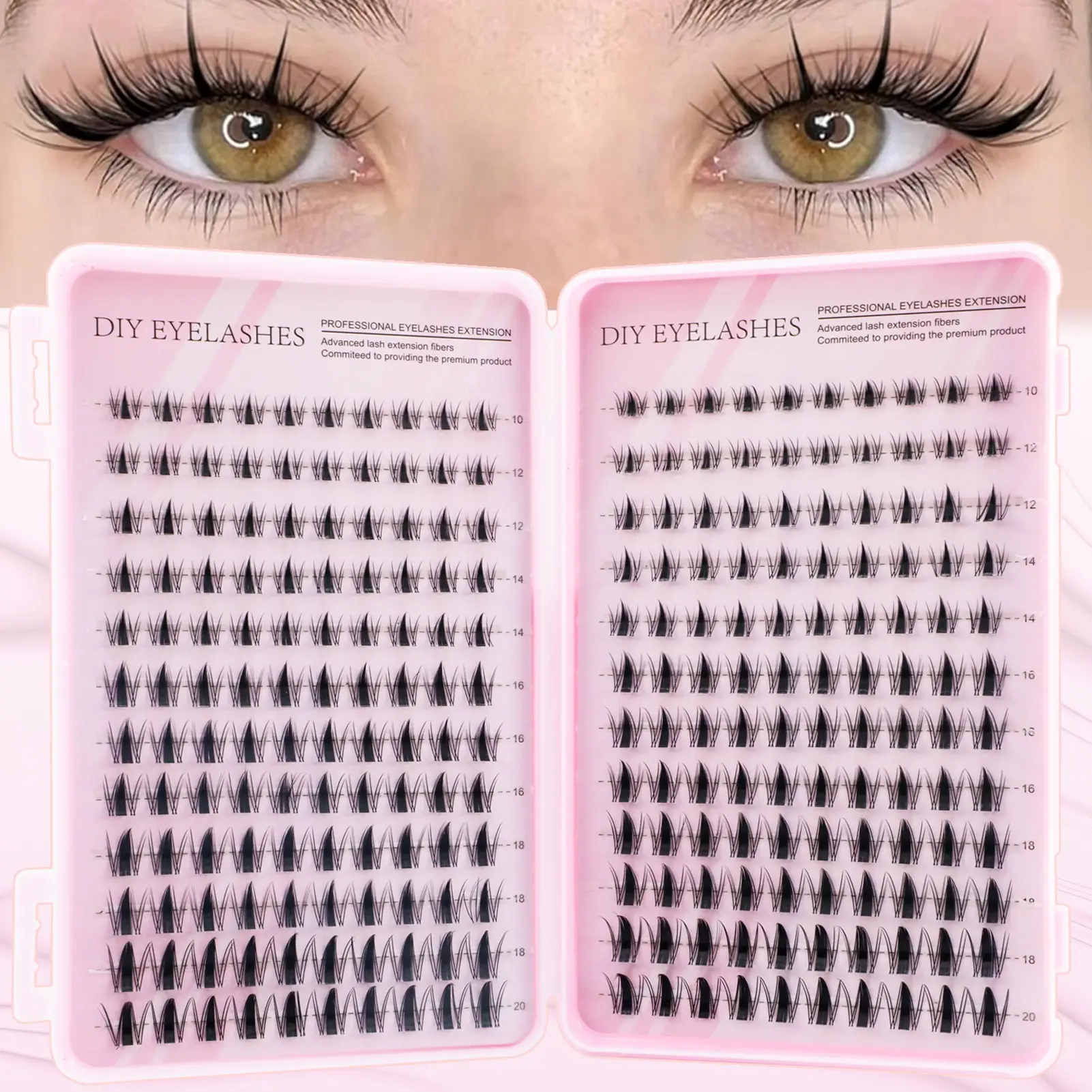 240pcs False Eyelashes, CC Curl Cluster Lashes, Eyelash Clusters, Dense Style, 10-20mm Mixed Length, Large Capacity, Suitable for Home Application, Beginner Friendly, DIY Volume Eyelashes, Eyelash Extension