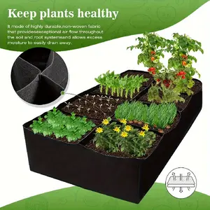 8-Grid Raised Garden Bed Kit – Weather-Resistant, Durable Rectangular Planter for Vegetables & Flowers – Indoor/Outdoor Use, Ideal for New Year, Valentine's & Easter Gifts