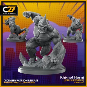 Rhino 40mm Scale Miniature | Crisis Protocol Proxy | C27