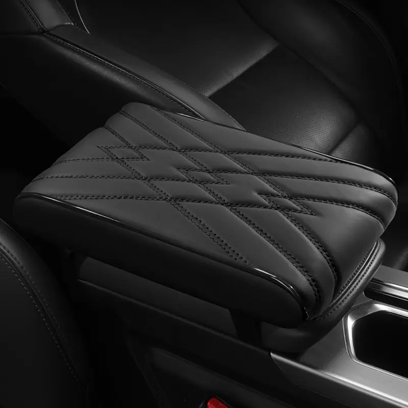 Car Armrest Box Cushion, Memory Foam Comfortable High Elasticity, Center Console Cover,Car Armrest Sest Box Cover Protector, Arm Rest Cushion for SUV/Truck/Vehicle (Black)