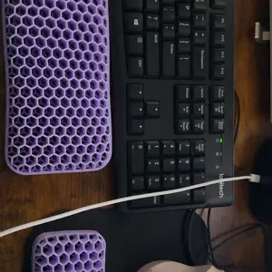 2PCS COMBO PACK-Ergonomic Mouse Pad and Keyboard Wrist Rest with Honeycomb Design & Gel Cushion - Pain Relief for Carpal Tunnel, Computer Desk Pad with Hand & Arm Support for Home Office, Laptop, PC Comfortable Mousepad