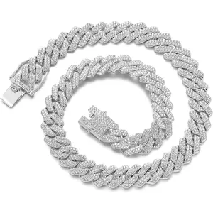 Cuban Link Chain For Men Women  Necklace Silver Bling Diamond Hip Hop Jewelry,Streetwear, Minimalist Layering Jewelry, Hypoallergenic, Tarnish-Resistant, Ideal For Parties & Gifts, Versatile Accessory|Stylish Cuban Link,Fashion Chic Accessories