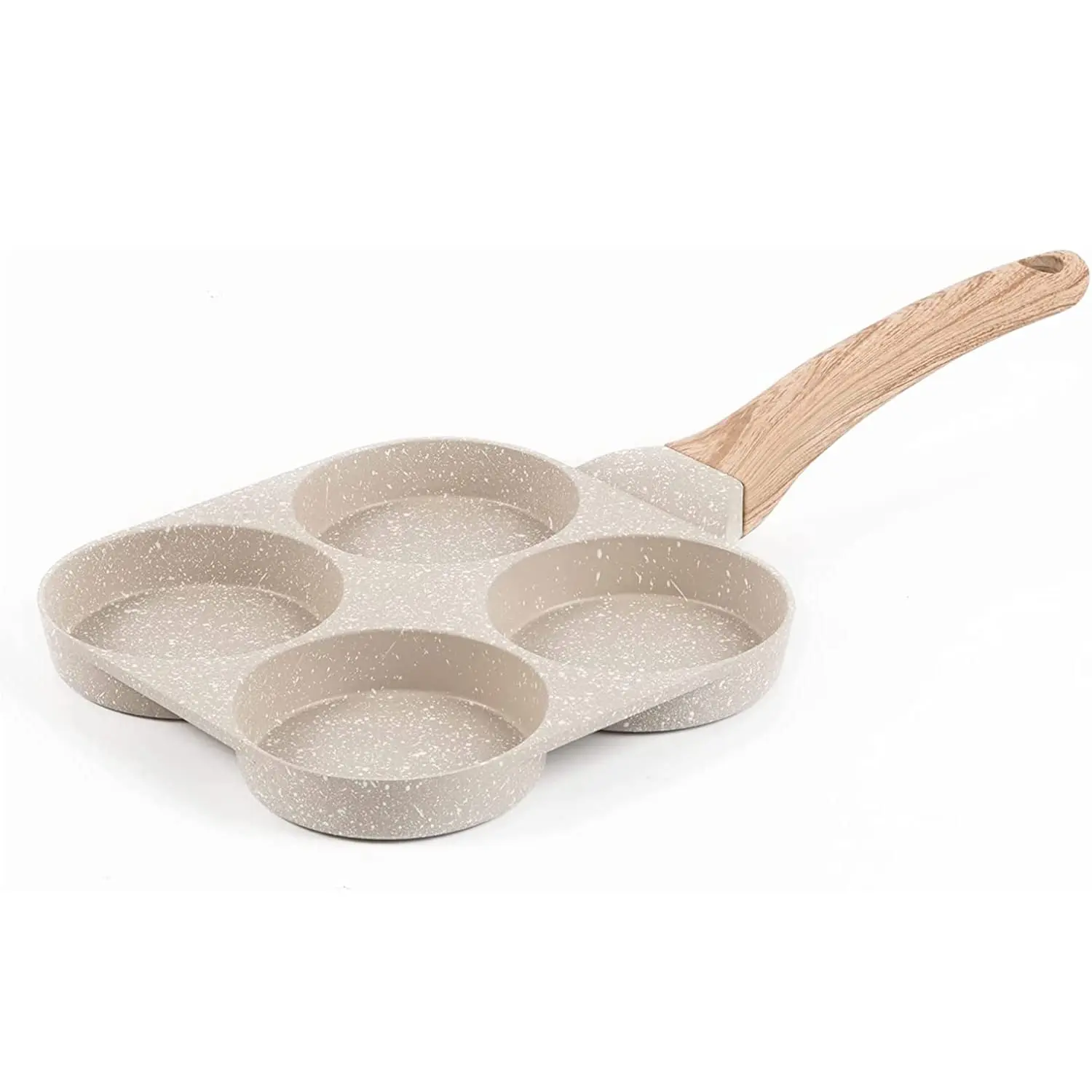 Fried Egg Pan, Egg Frying Pan 4 Cups Egg Poacher Pan Nonstick Mini Pancake Pan Burger Maker for Breakfast(White) breakfast omelette skillet