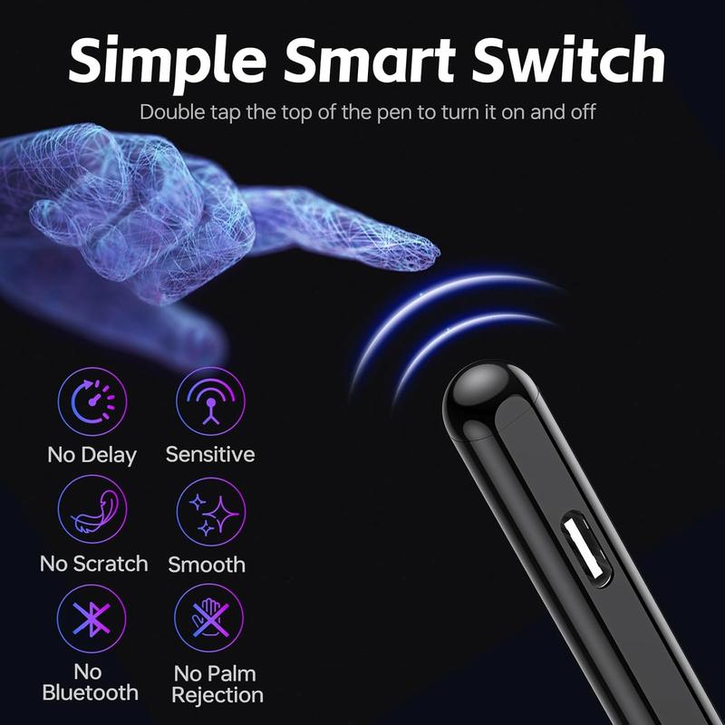 Stylus Pen for Android Touchscreen with 4 POM Tips, Digital Stylus Pens for , Tablet Pen Compatible with /// Writing & Drawing - Black Stylus Pen for Android Touchscreen with 4 POM Tips, Digital Stylus Pens for , Tablet Pen Compatible with /// Writing & Drawing - Black