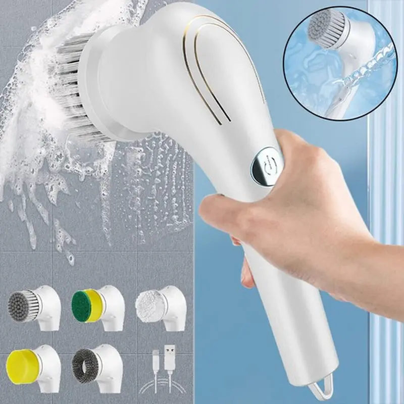 5 in 1 Electric Cordless Cleaning Brush Spin Scrubber Cleaner Rechargeable