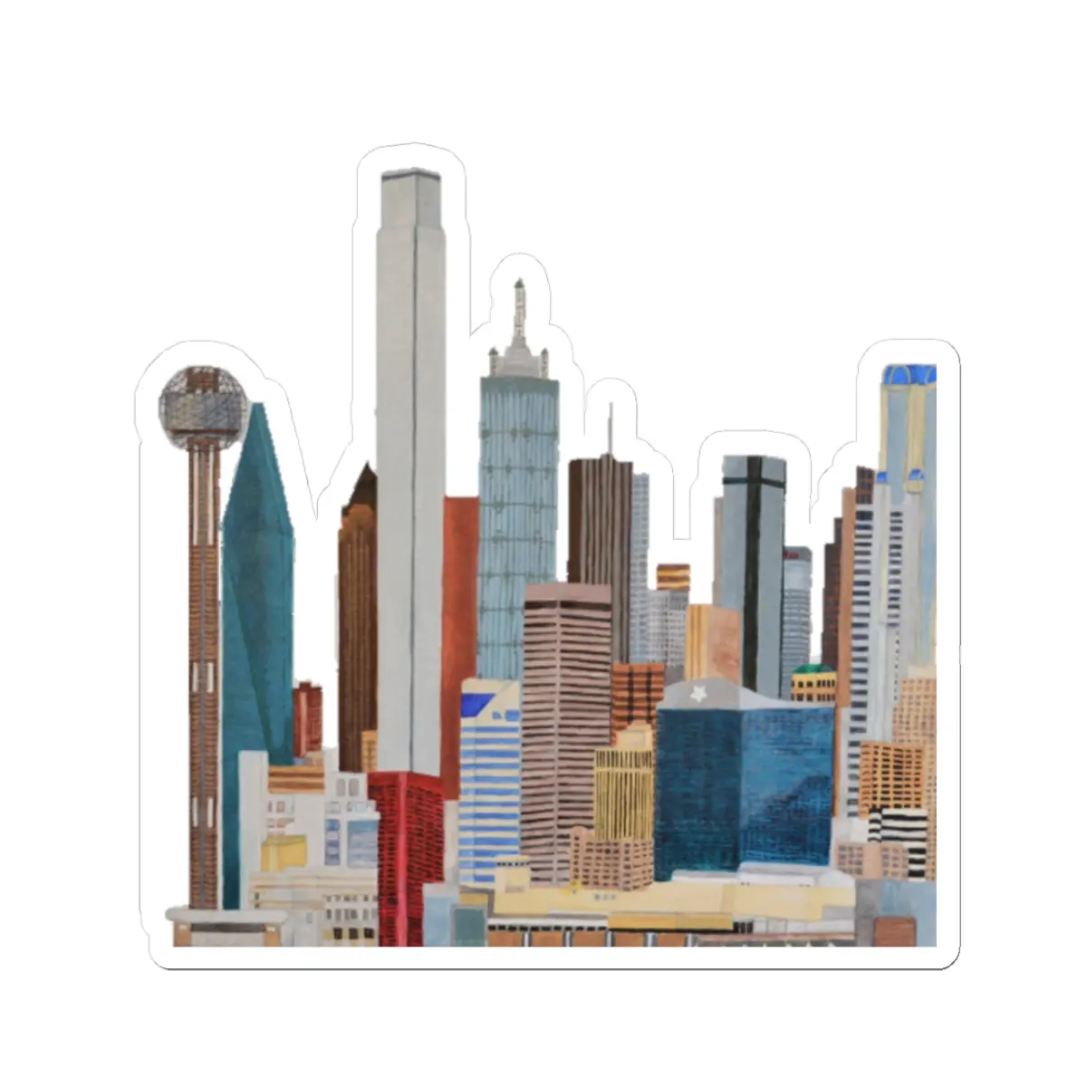 Dallas Skyline Sticker | Dallas Art Decal