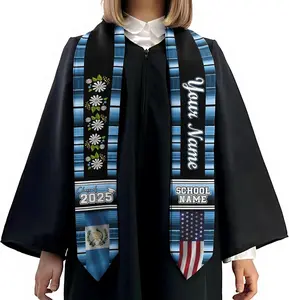 Guatemalan Graduation Sash – Custom Stole with Guatemalan American Flag