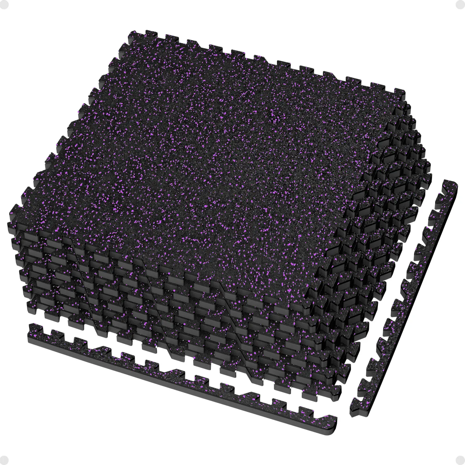 【Fathersdaygift】0.56in Thick 48 Sq Ft Exercise Equipment Mats, 12 Tiles Upgraded Rubber Top with High Density EVA Foam, Large Interlocking Puzzle Gym Flooring for Home Gym, Heavy Weight Workout, 24 x 24in