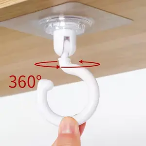 2pcs 360° Rotatable Self-Adhesive Hooks - Perfect for Clothes, Mosquito Nets, Plants & More! Rotating Hook