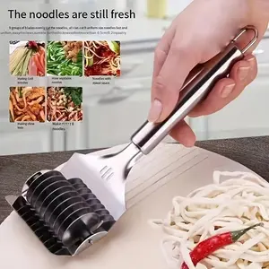Stainless Steel Noodle Cutter, Multi-functional Manual Noodle Maker for Home Use, Kitchen Noodle Press Machine, Roller Noodle Slicer Tool